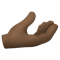 Palm Up Hand- Dark Skin Tone emoji on Facebook